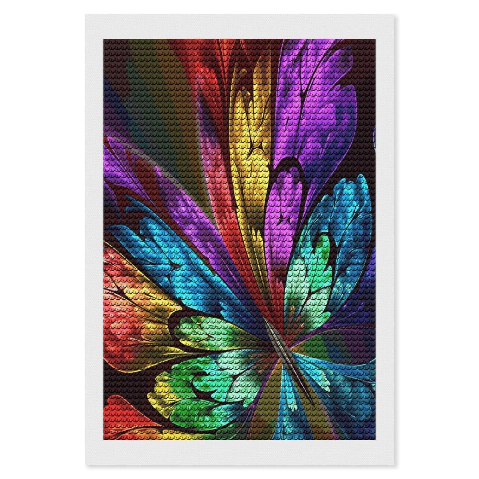 LDGSUPH Rainbow Butterfly Diamond Painting Kits for Adults Paint with Diamond Pictures Art DIY Full Drill Diamond Dots Painting Personalized Diamond Photo for Home Wall Decor Gift 8"x12"