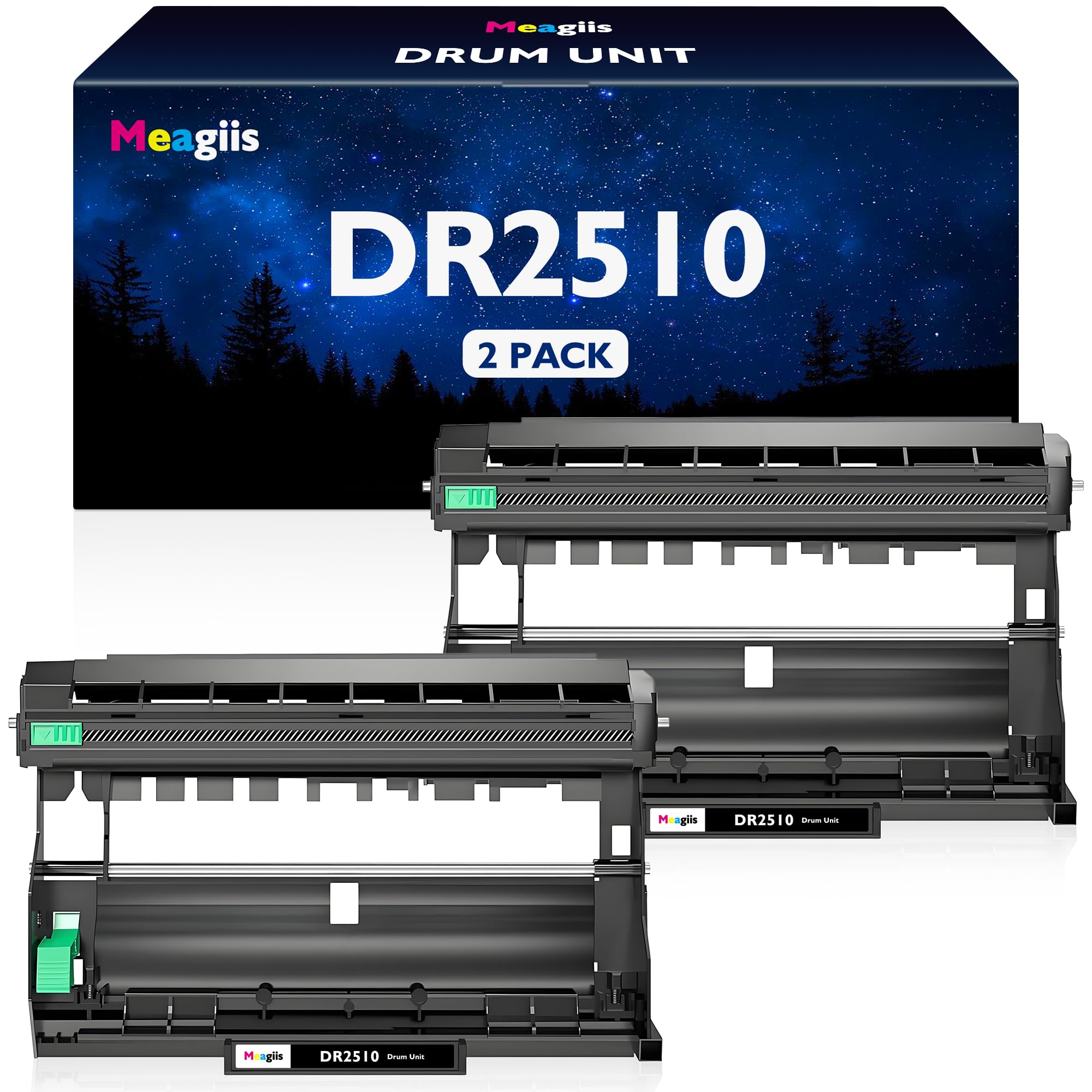 DR2510 Unité de Tambour compatibles pour Brother DR2510 DR-2510 Tambour pour Brother HL-L2400DW HL-L2400DWE HL-L2445DW HL-L2447DW DCP-L2620DW DCP-L2627DW DCP-L2627DWXL DCP-L2627DWE (2 Pack)