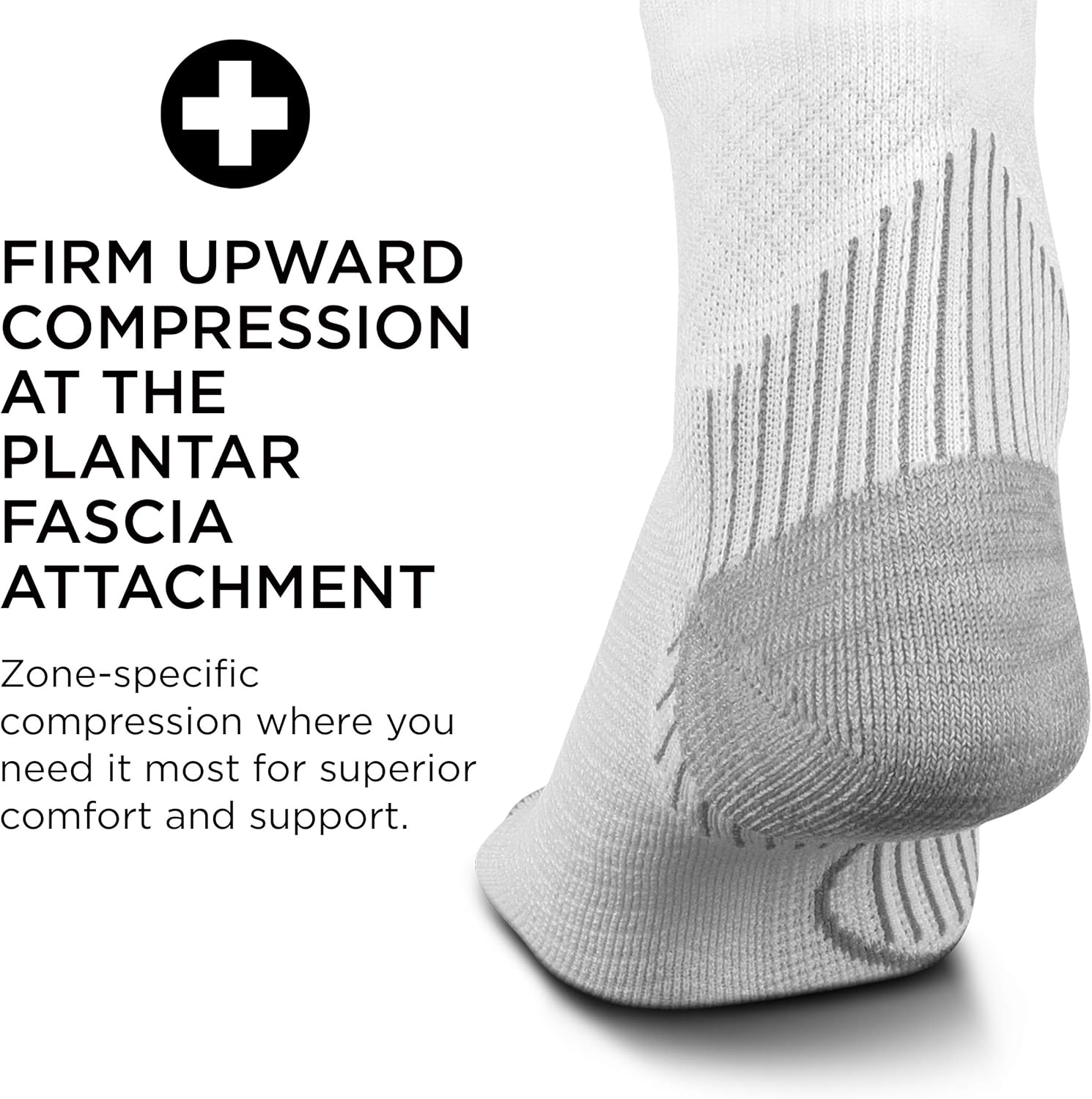 Feetures Plantar Fasciitis Relief Light Cushion Quarter Sock - Arch Support for Men & Women