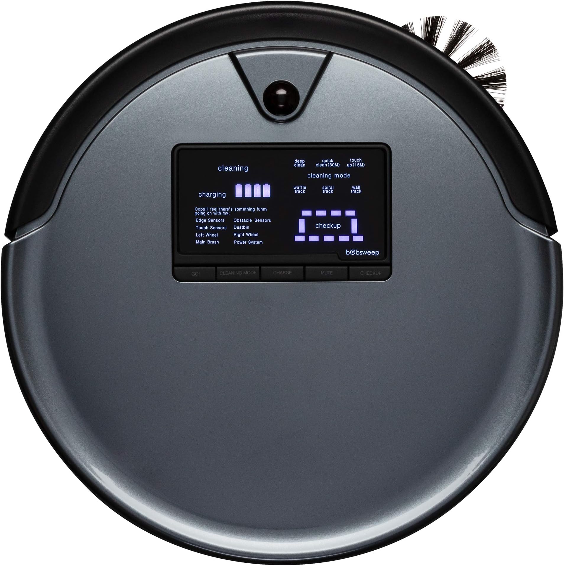 bObsweep PetHair Plus Robotic Vacuum Cleaner and Mop, Charcoal