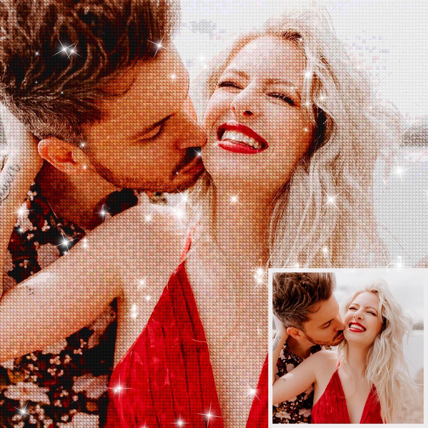 HOBULL 5D Custom Diamond Art Painting - DIY Personalized Diamond Art Photo Custom Your Own Pictures Kits, Personalized Art Gifts for Home Decor, Painting by Numbers for Adults