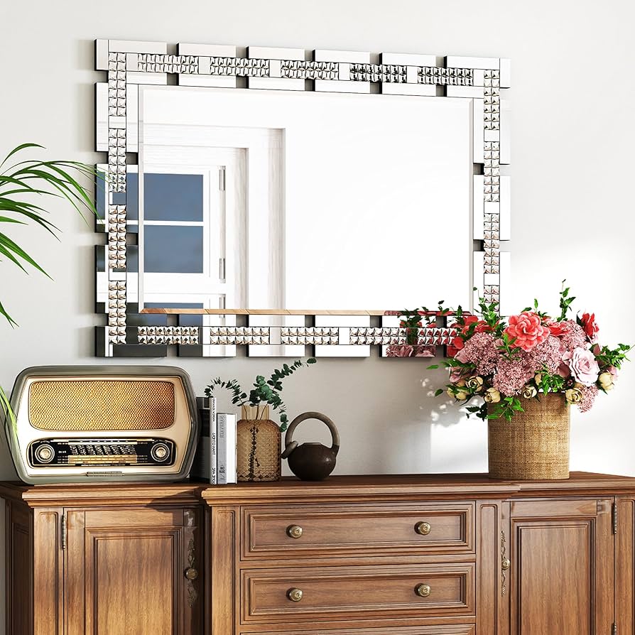 鏡 WALL MIRROR Amazon.com: Chende Wall Mirror for Living Room Decor, 36