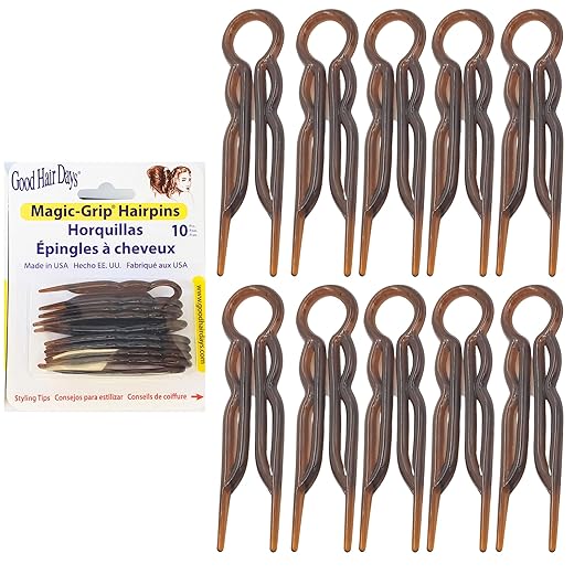 Magic-Grip 2.5" Plastic Hair Pins Tortoise Set of 10
