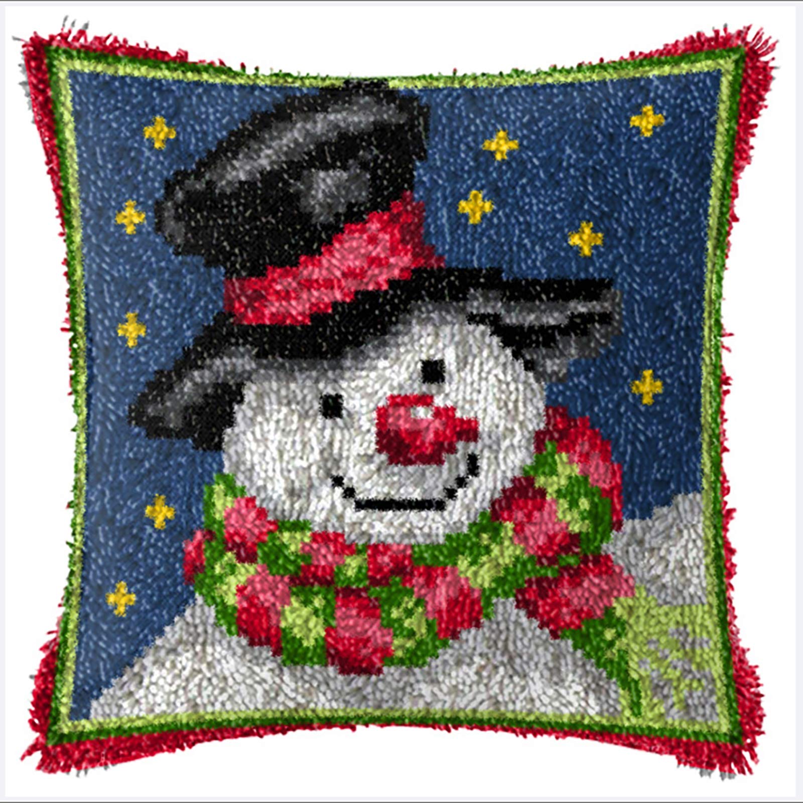 MIAOLLUN Latch Hook Kit, Christmas Latch Hook Kits for Adults DIY Decorative Pillowcase Embroidery Cross Stitch Arts Craft for Home Sofa Furniture 17X17inch โ image 1