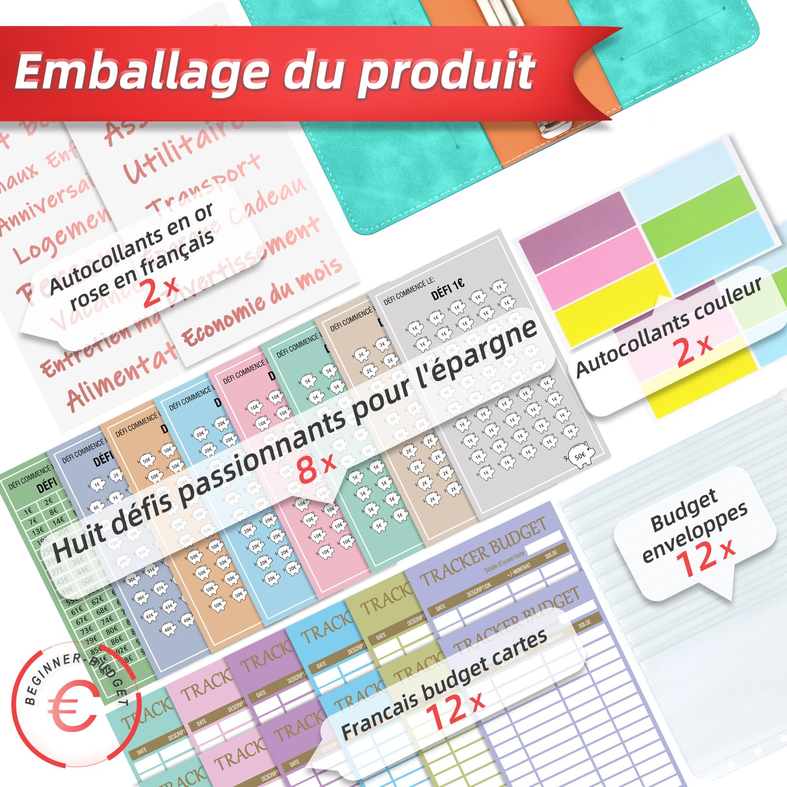 A6 French Budget Envelope - Budget Planner - Budget Notebook with 8 Money Saving Challenge - Complete French Budget Binder to Save Money, Plan Your Expenditures - 4