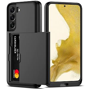 Nvollnoe for Samsung S22 Case with Card Holder 5G 6 1 inch Slim Dual Layer Heavy Duty Protective