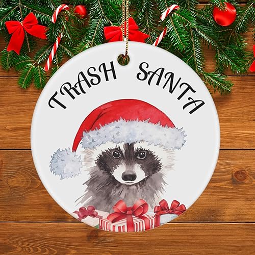 Miniatura 3 de Adorno feo de Navidad de Papá Noel, adorno de Navidad de mapache de Papá Noel, adorno de panda de basura