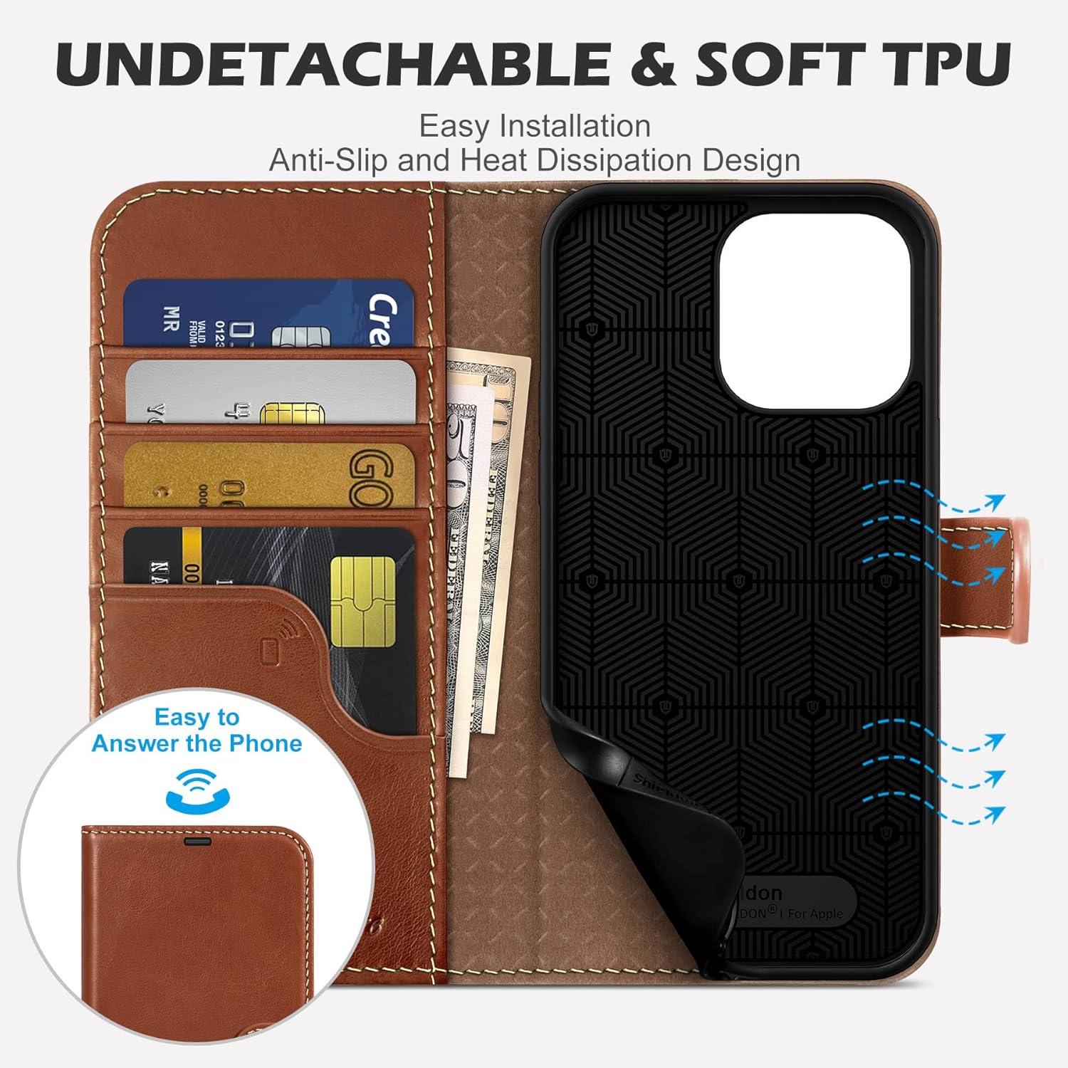 Buy SHIELDON Case for iPhone 14 Pro Max 6.7 2022, Genuine Leather Folio