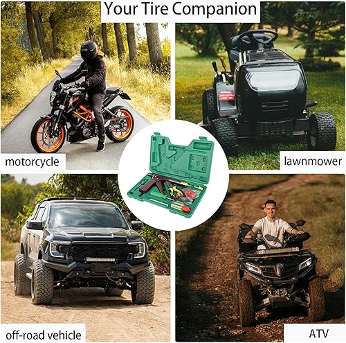 Miniatura 4 de Kit de reparación de neumáticos con enchufes, kit de tapones de neumáticos de hongo, kit de parche de neumáticos profesional resistente sin cámara