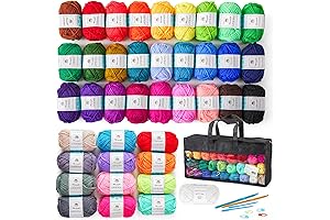 Mira Handcrafts Acrylic Yarn, 40 Assorted Colors, 1400 Yards