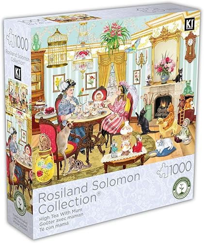 Miniatura 2 de Rompecabezas de 1000 piezas para adultos ROSILAND Solomon HIGH Tea con mamá de 27 x 20 pulgadas, colorido rompecabezas detallado