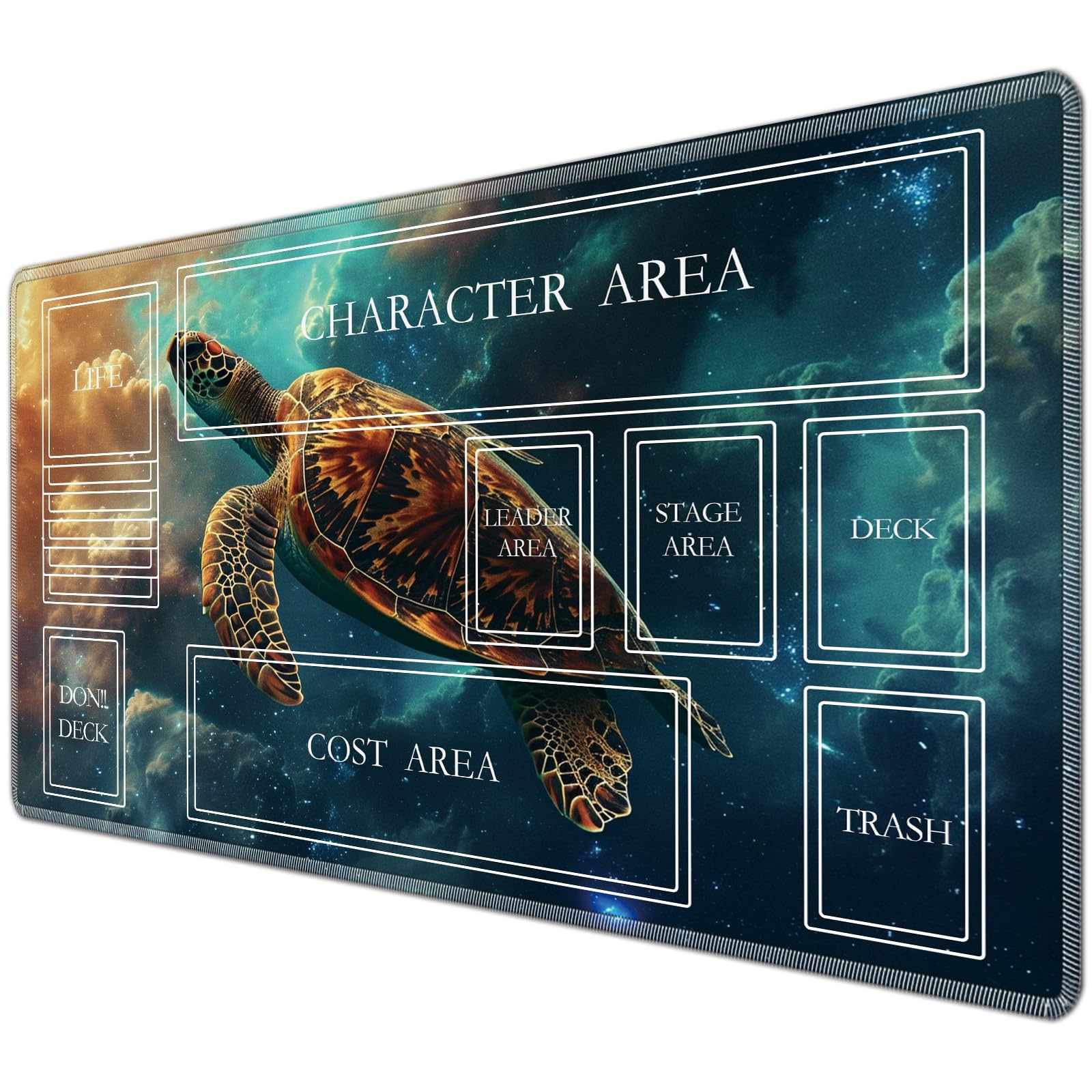 JANENFNA TCG Playmat with Magic Zones 24 x 14 inches Mousepad Compatible for OPCG CCG Trading Card Game Play Mats Smooth Rubber Surface Magic The Gathering Play Mat, Sea Turtle — image 1