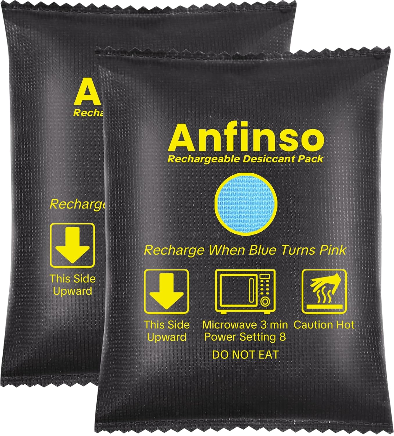 Rechargeable Car Dehumidifier Silica Gel Desiccant, 300g [2 Packs] Reusable Moisture Absorbers Bags, Desiccant for Gun Safes, Closets, Totes, Storage Bins