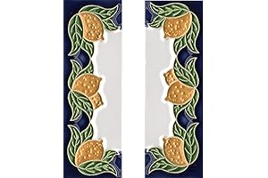 Ornate Lemon-Design Italian Ceramic Frame for Tile House Numbers