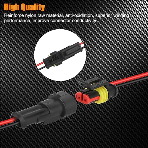 Miniatura 6 de JacobsParts Conector eléctrico impermeable, 16 AWG, 2 pines, conectores de cable eléctrico automático para automóvil, camión, barco y otras