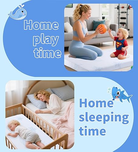 Miniatura 3 de Colchón Pack and Play, 38 x 26 pulgadas, colchón de espuma viscoelástica de doble cara Pack N Play para colchón de cuna, mini colchones para bebé,