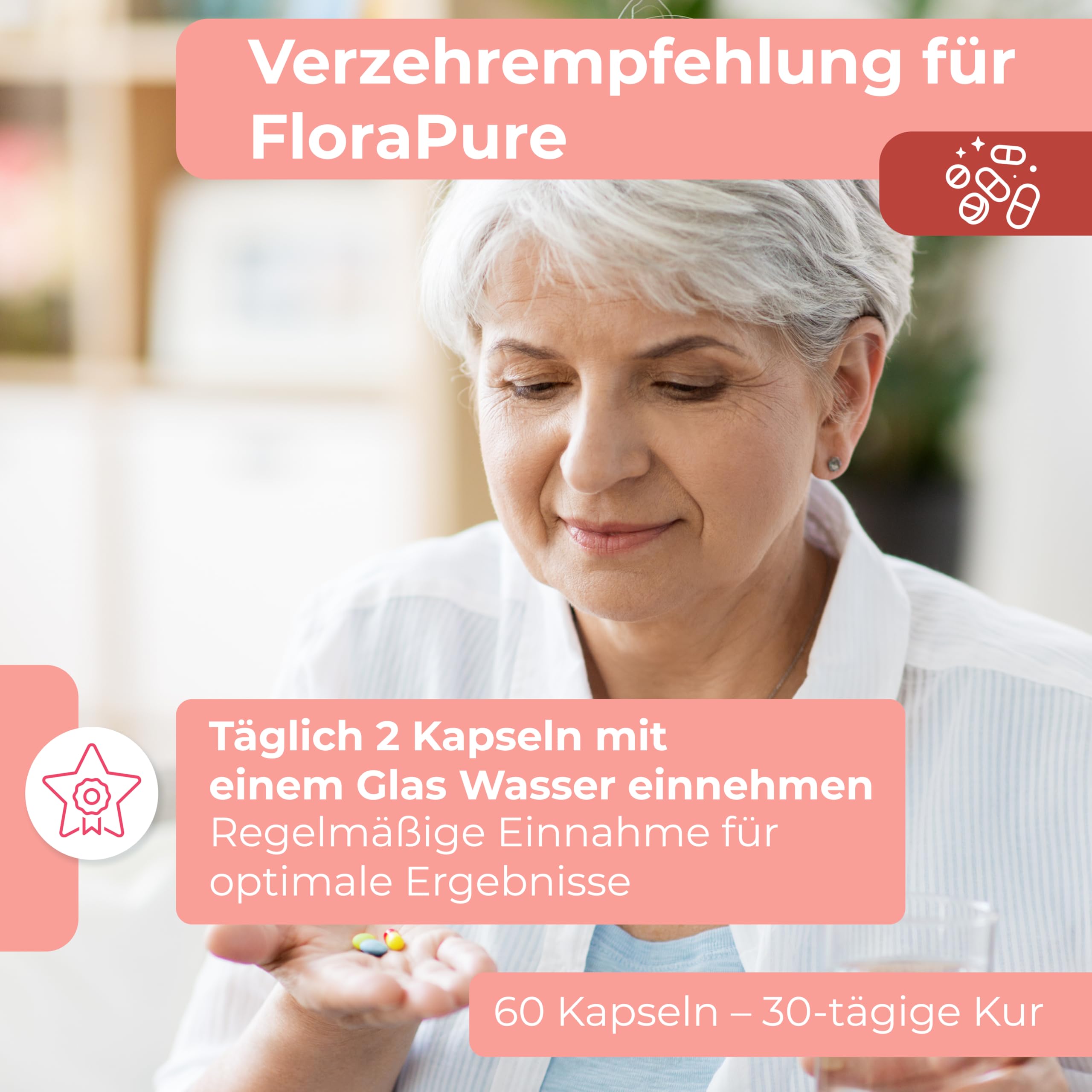 FloraPure von NutriSolution: - Unterstützung der Harnwege – Natürliche Kombination aus Cranberry, D-Mannose und Pilosella – Fördert das Wohlbefinden der Blase und der Harnwege – 60 Kapseln (1)