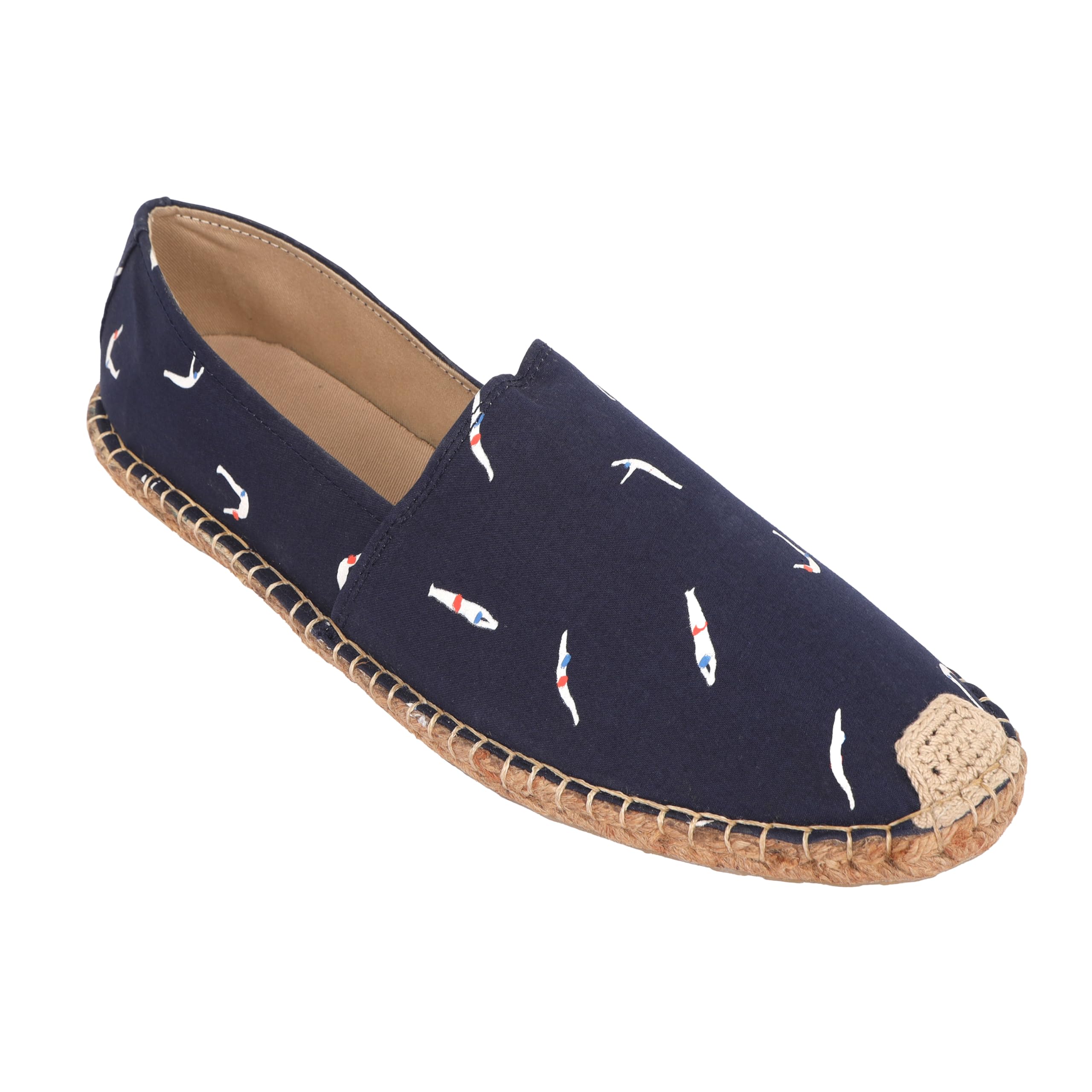 Mens Espadrille Canvas Casual Shoes | Colour - Printed Navy Blue