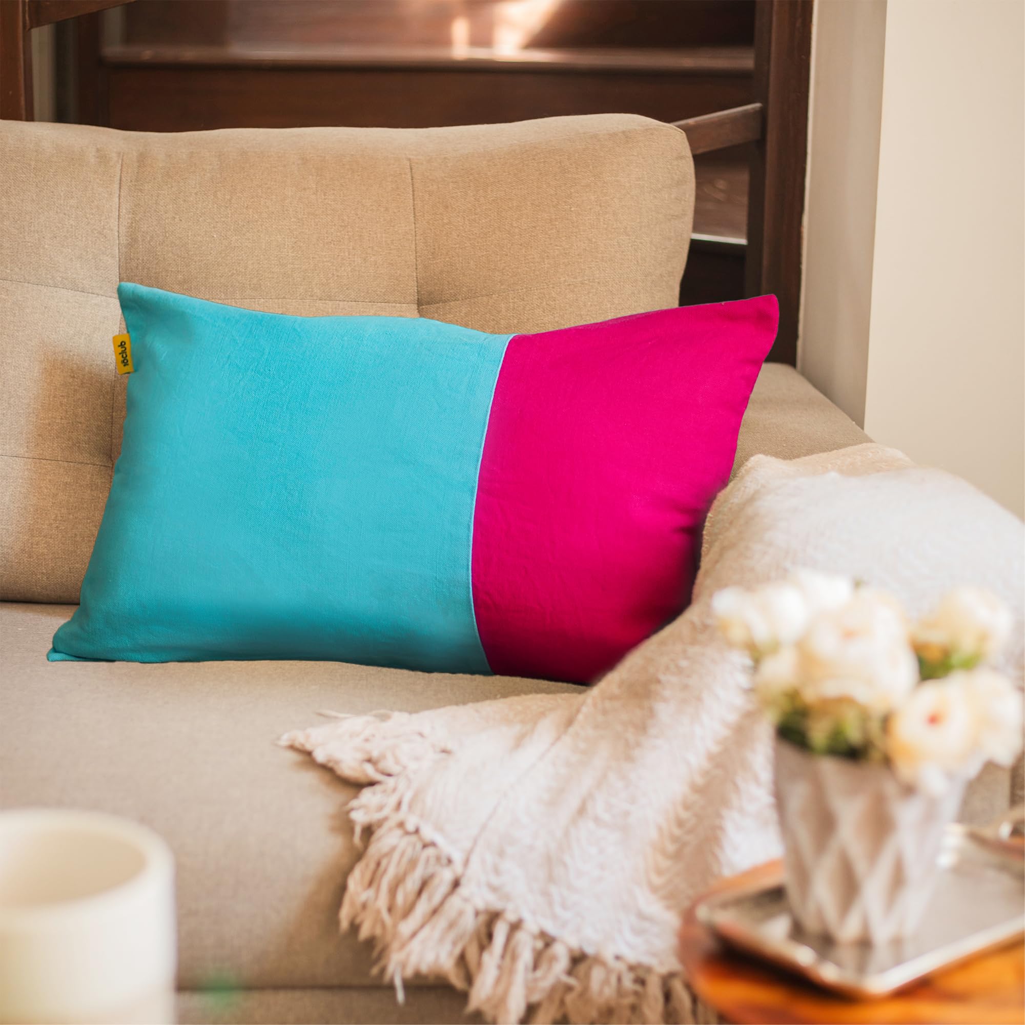 10Club Lumbar Cushion Cover (Set of 1) (12x20) | Blue/Pink (B0CTMQGPRV) Amazon Price History, Amazon Price Tracker