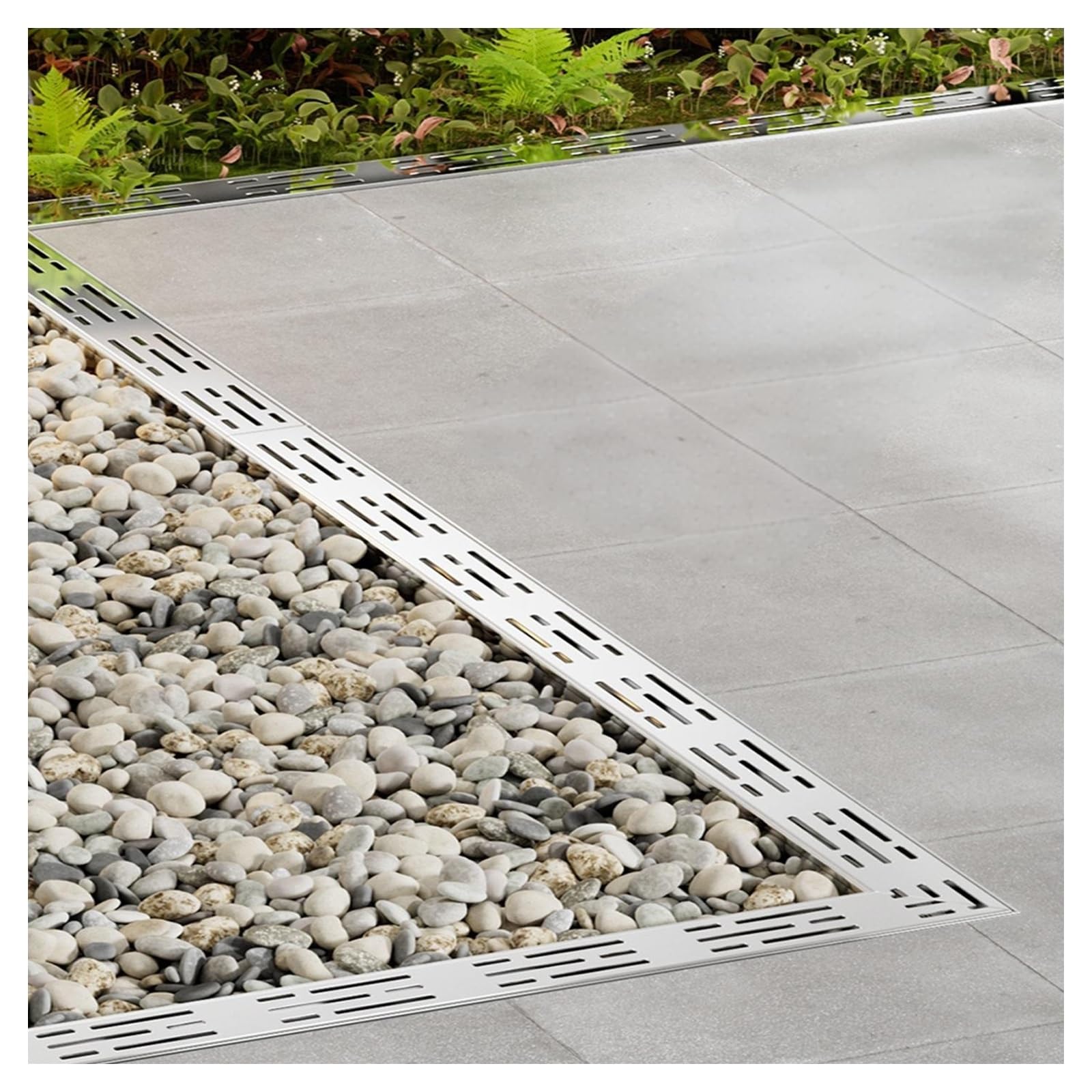 GLDYTVF Stainless Steel Channel Drain System for Outdoor Patios Shallow Gutter Kit with Grate Cover Linear Drainage Solution (H5*W10CM/H1.97*W3.94IN)