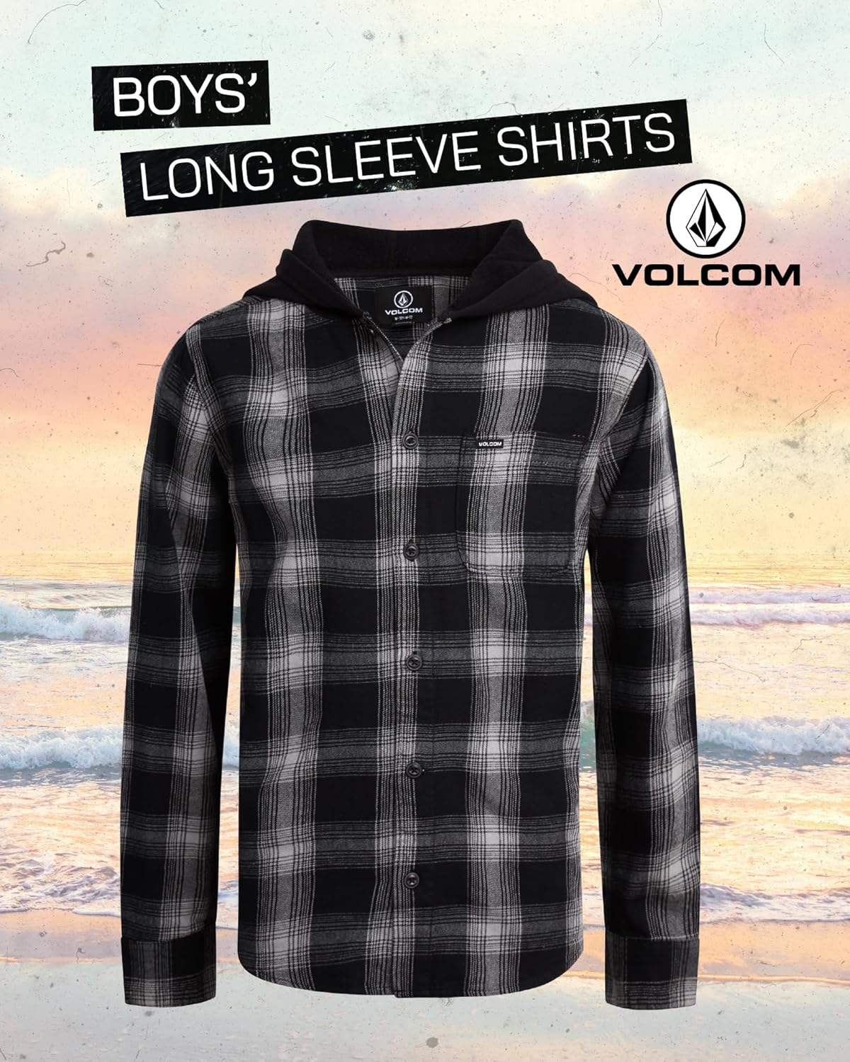 Volcom Boys Button Down Shirt - Breathable Woven Boys Long Sleeve Button Down Shirts - Classic Plaid Flannel Shirt (4-20) - Image 2