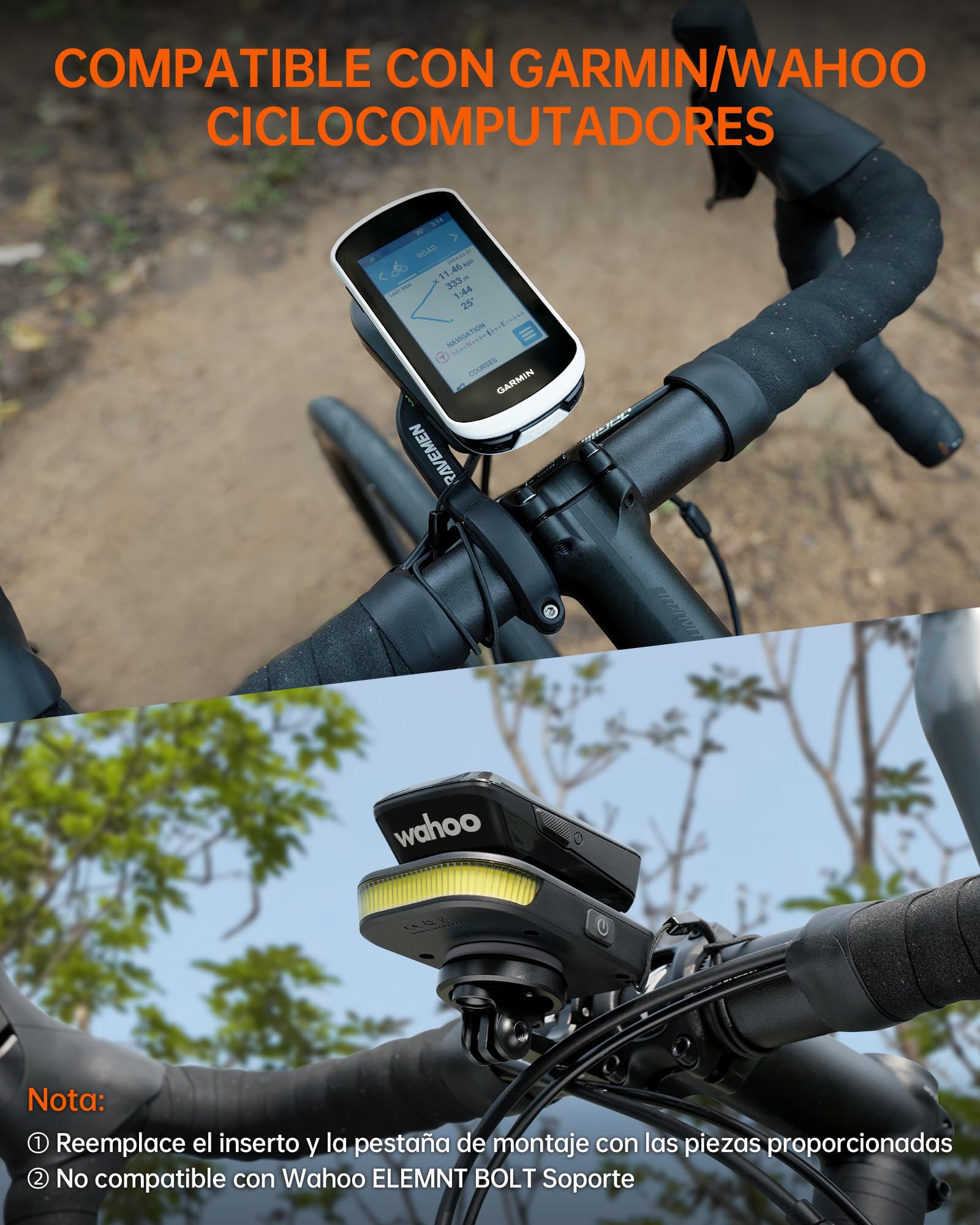 RAVEMEN FR300 Luz Diurna de la Bicicleta Señalización Luz Compatible con Garmin/Wahoo Ciclocomputadores, ON/Off Automático, Visibilidad Lateral USB C IPX6 a Prueba de Agua(Protegido por Patente)