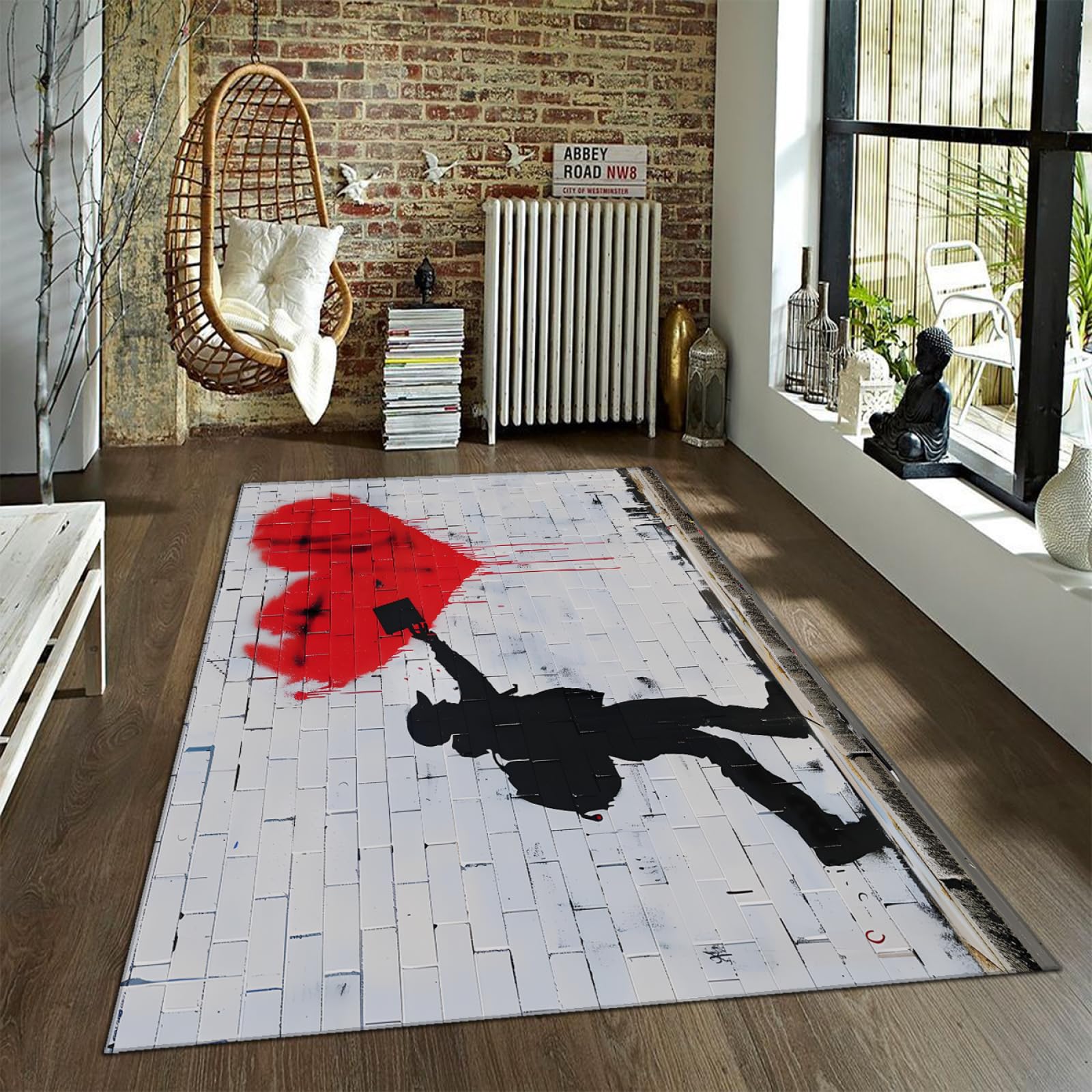 Tapis urbains Street Art fini les glissades avec ce tapis de sol antidérapant salon