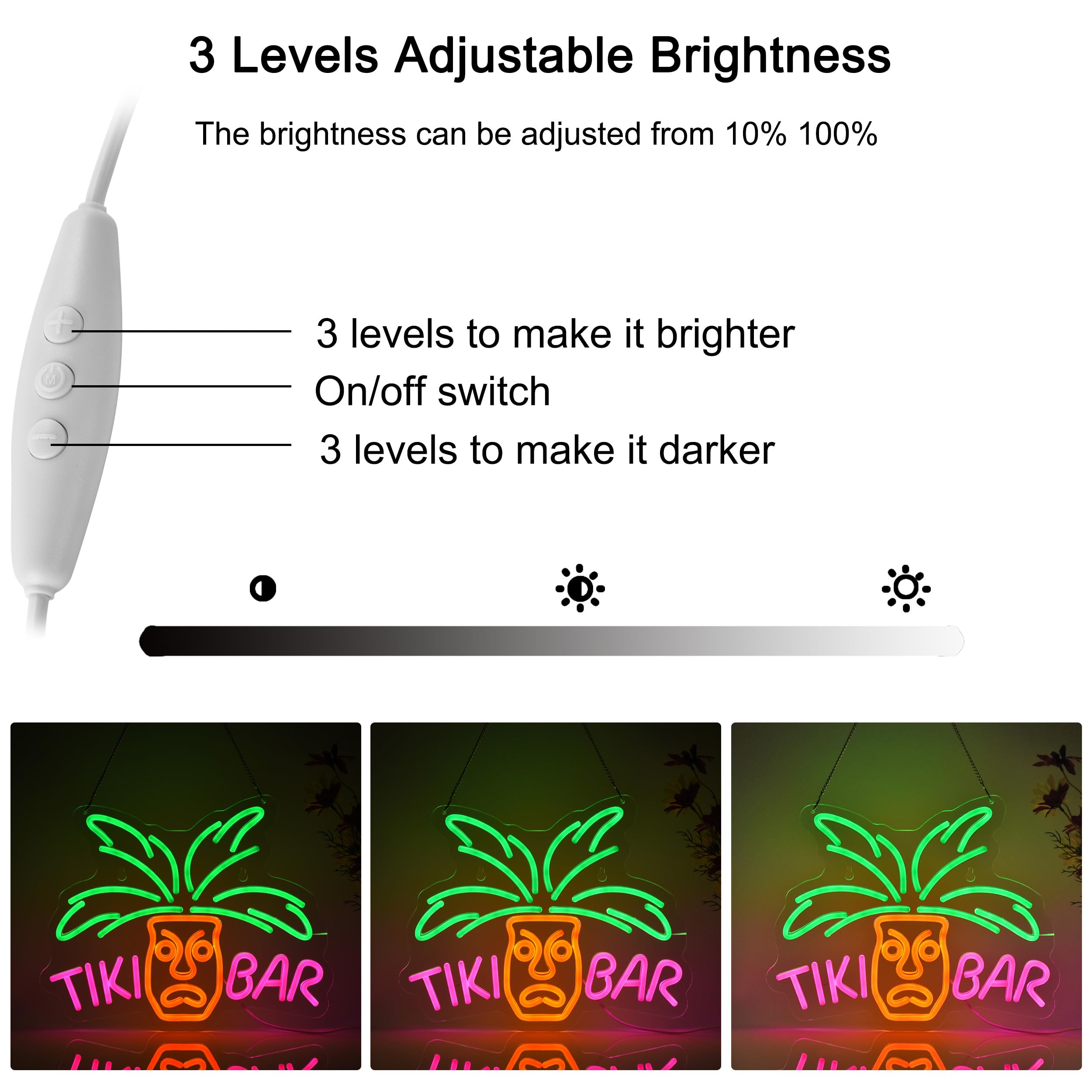 Condition photo showing New/Like New for tiki bar neon light sign acrylic dimmable led neon sign 16"x13" beer bar pub club restaurant wall deocr artwork gift signs