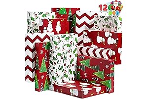 JOYIN Set of 12 Christmas Clothes Shirt Wrap Gift Boxes with Lids and Bases