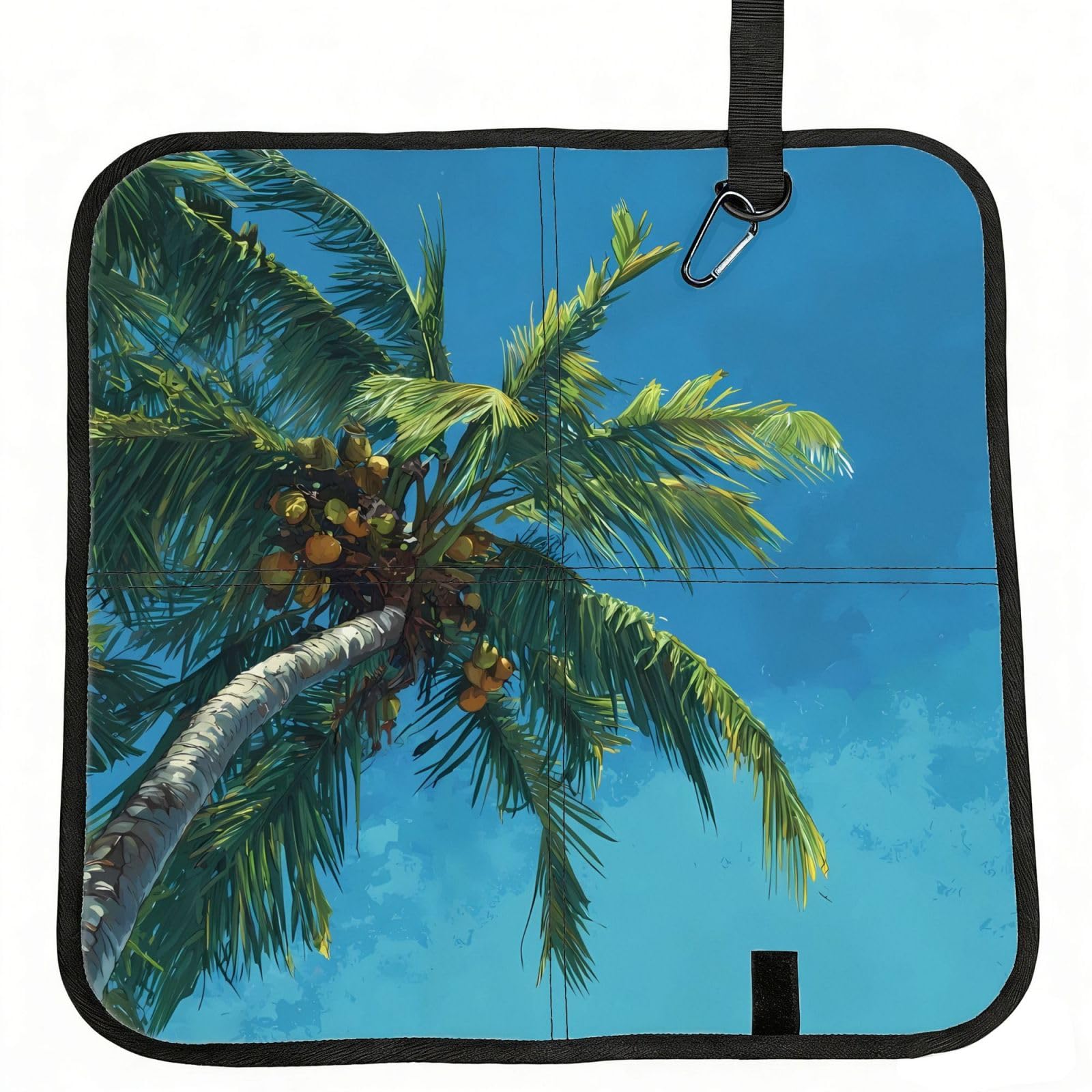 WZYCWB Coconuts and the Sky Foldable Seating Cushion with Carabiner - Stadium Mat for Camping, Hiking and Outdoor Activities