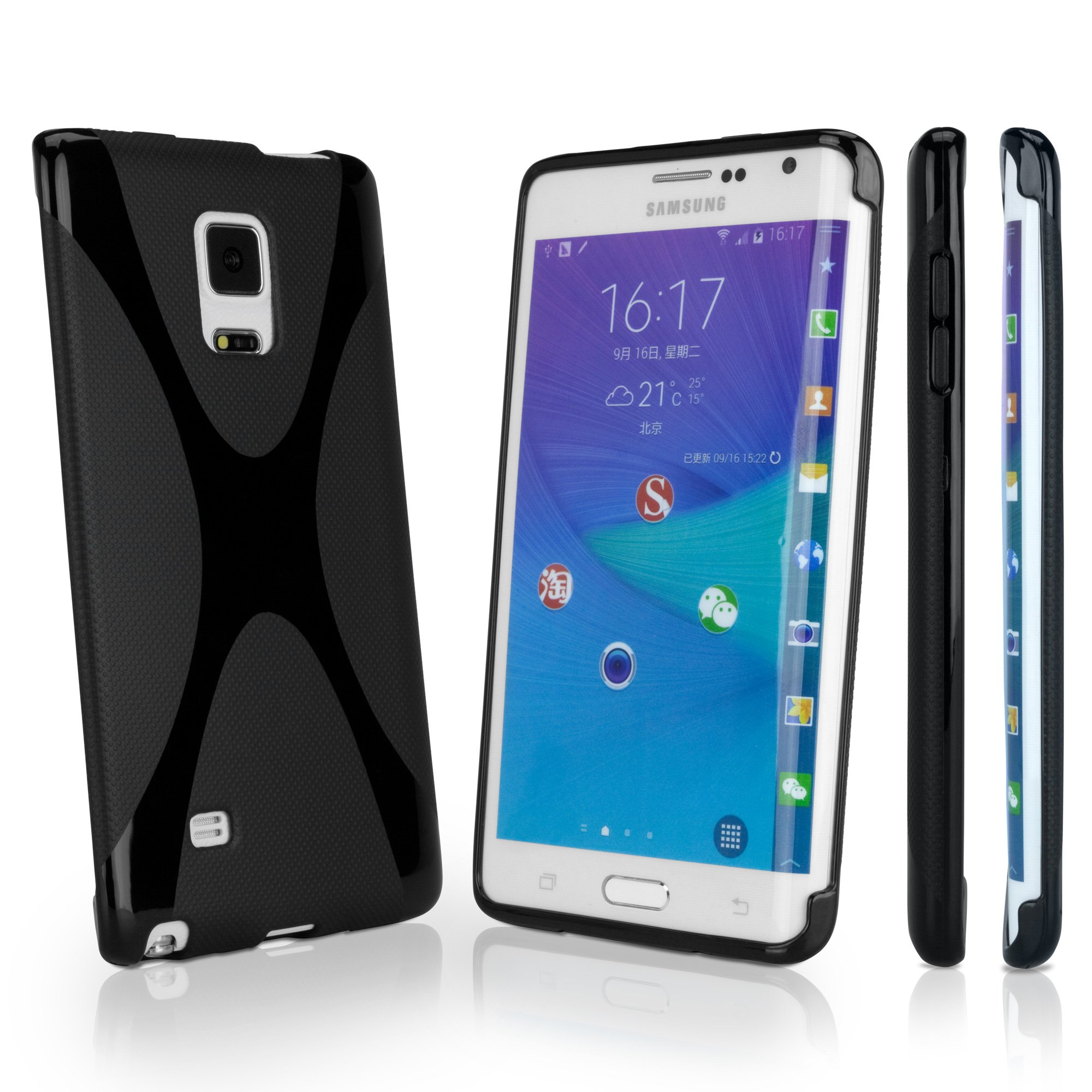 BoxWave Case Compatible with Galaxy Note Edge (Case Bodysuit, Premium Textured TPU Rubber Gel Skin Case for Galaxy Note Edge, Samsung Galaxy Note Edge - Jet Black