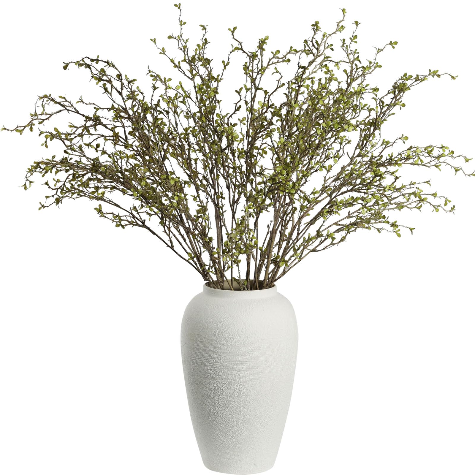 Smalldu Dusty Green Dry Twig Faux Floral: 5 Pcs 37" Greenery Stems,Branches For Vase