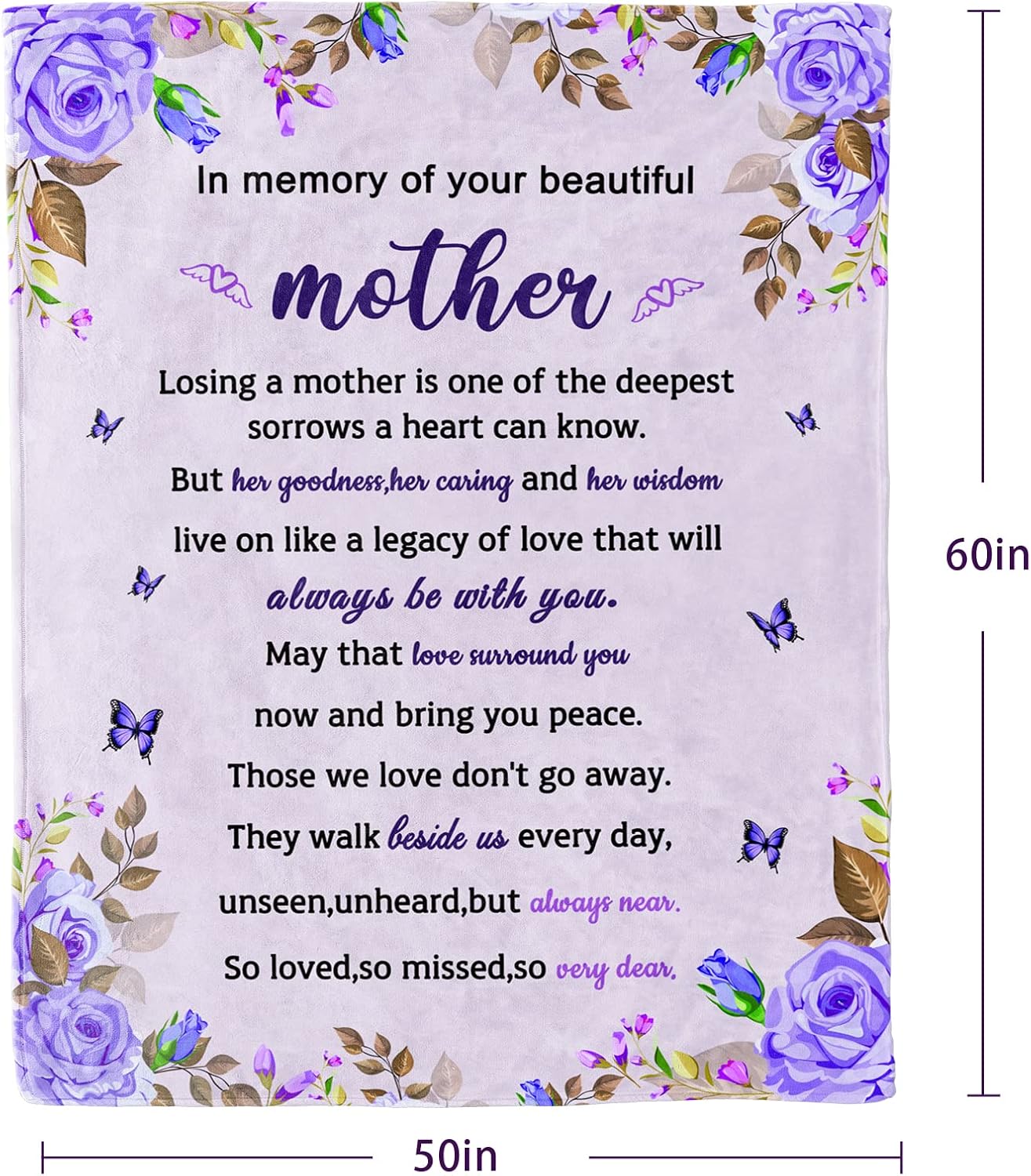 Sympathy Gifts for Loss of Mother Sympathy Blanket Memorial Blanket Loss of Mom Sympathy Gifts in Memory of Loved One Gifts Grief Gifts Bereavement Gifts Condolences Gifts Throw Blankets 50x60 inches - Image 7