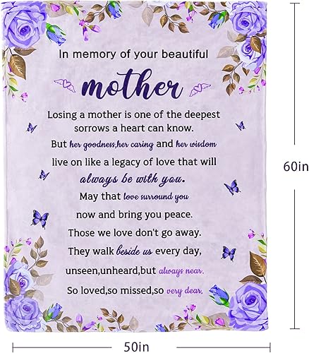 Miniatura 7 de Regalos de condolencias por la pérdida de la madre, manta conmemorativa para la pérdida de mamá, regalos de condolencias en memoria de un ser