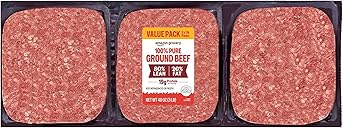 Amazon Grocery, Ground Beef, 80%!L(MISSING)ean/20%!F(MISSING)at, 3 lb (Pack of 3) (Previously Fresh Brand, Packaging May Vary)