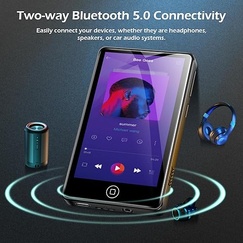 Miniatura 4 de Reproductor MP3 de 128 GB con Bluetooth y WiFi, Android 14, 4 GB de RAM portátil HiFi sin pérdidas, reproductor de MP3 y MP4 para niños con pantalla