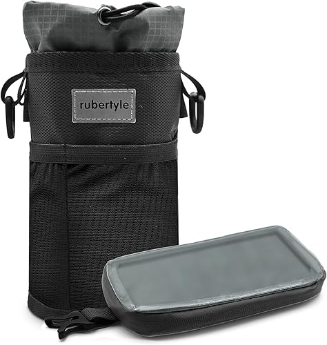 Miniatura 13 de Soporte para botella de agua para bicicleta con soporte | Se adapta a motocicletas, cochecitos, scooters, sillas de ruedas | Bolsa impermeable para