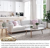 Vista 4 de METALLIXITY Deslizadores deslizantes para muebles de PTFE (1 3/16 pulgadas), 4 unidades, almohadillas protectoras cuadradas autoadhesivas