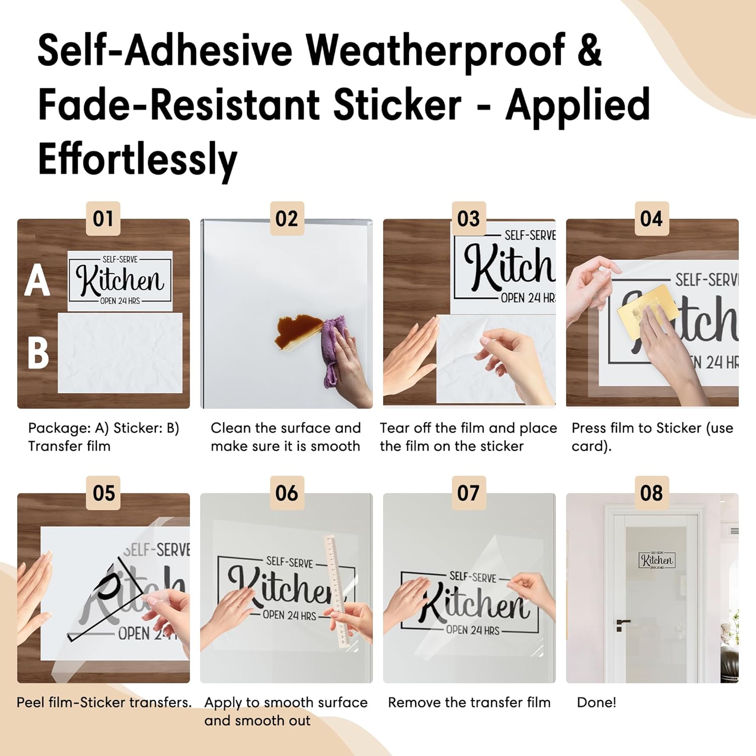 28W x 80H Glass Pine Wood Kitchen Doors with Half Lite Frosted Glass, as Sliding, Barn, Pocket, Bifold, French Door Slab, Interior Doors with Self-Adhesive Waterproof & Fade-Resistant Bread Sticker