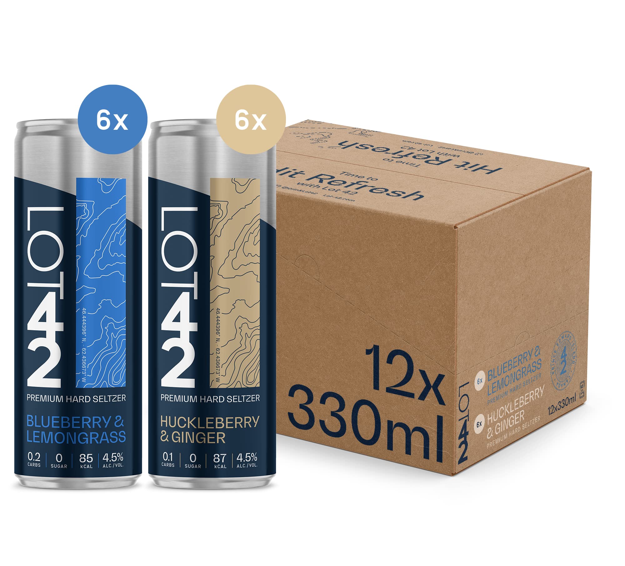 Buy Lot 42 Premium Hard Seltzer Alcoholic Sparkling Water, Mixed Case