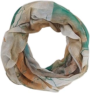 bufanda circular para mujer Aquarela Glow con detalles metálicos | pañuelo ligero, suave, fluido y transpirable para primavera y verano