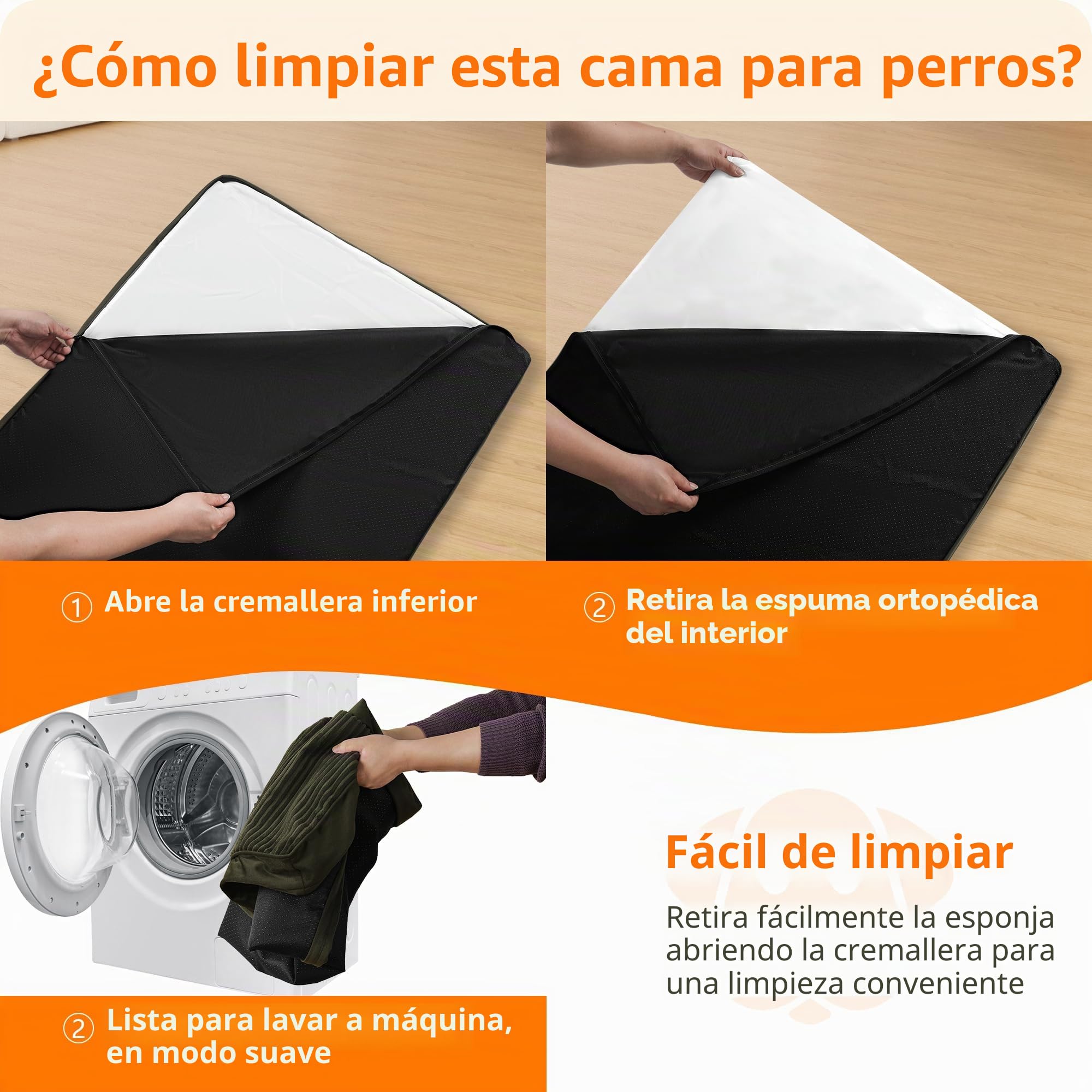 HMTOPE Cama ortopédica para perros de 10 cm de grosor, alfombrilla para perros grandes, extraíble y lavable, parte inferior antideslizante, forro interior impermeable, 120 cm, verde oliva