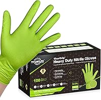 TitanFlex 8-Mil Heavy Duty Nitrile Gloves Diamond Texture Grip Industrial Latex-Free Green