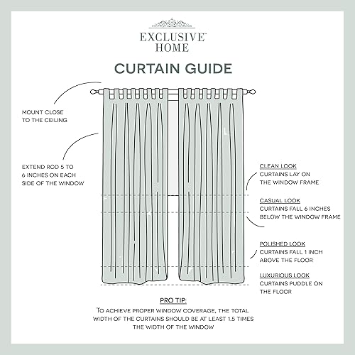 Miniatura 8 de Exclusive Home Miami - Par de paneles de cortinas semitransparentes para interiores y exteriores, con pestaña de velcro superior, 54 x 96 pulgadas,
