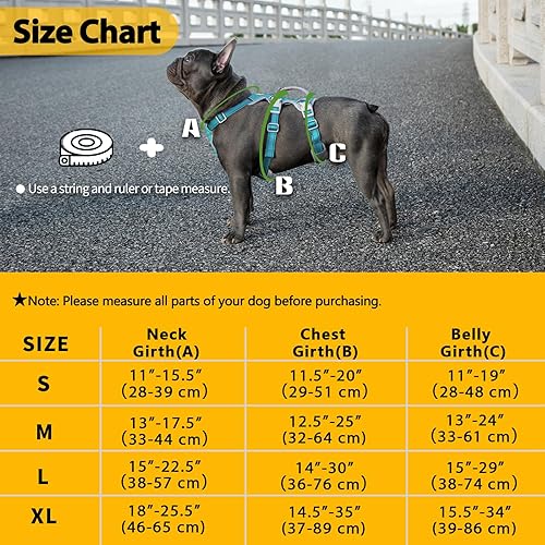 Miniatura 6 de Arnés para perro a prueba de escapes, arnés reflectante sin tirones con asa de elevación, chaleco ajustable para mascotas con clips delanteros y