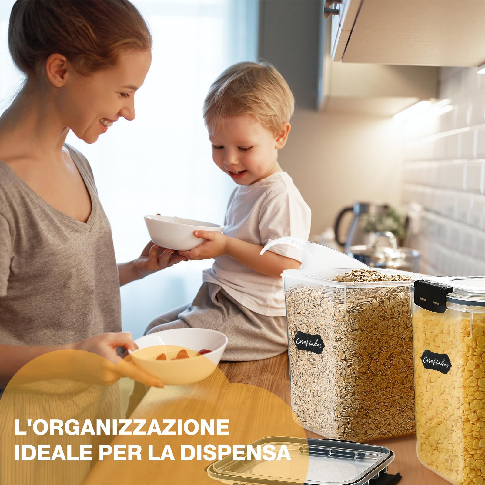 Contenitori Extra Grandi Ermetici per Alimenti, 2 pezzi, 6,5L
