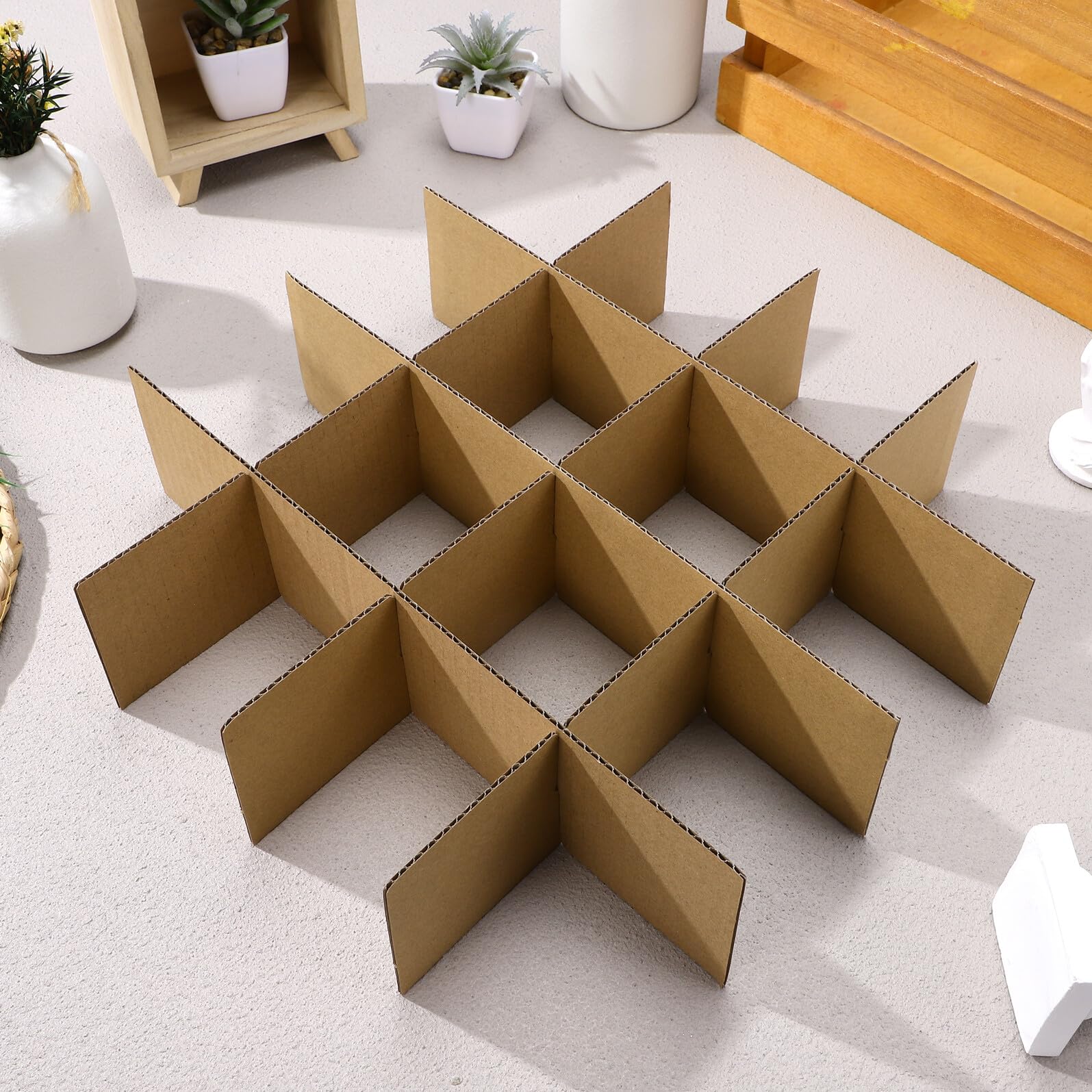 Set da 6 Divisori in Cartone per Scatole da Trasloco 82x82x80mm