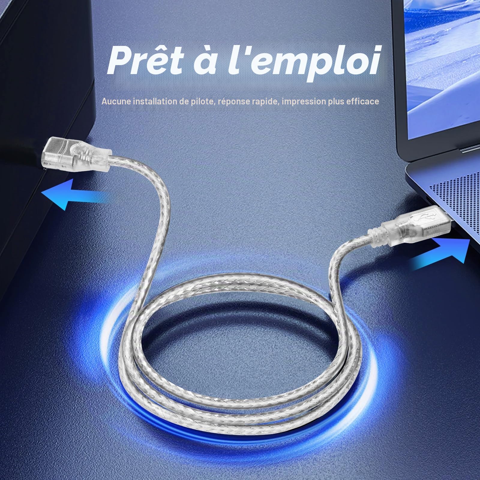 Herfair Câble USB vers mâle 6 broches, adaptateur de transfert de données, convertisseur iLink FireWire 400 DV pour ordinateur portable vers caméscope, caméra DV, 1,8 m