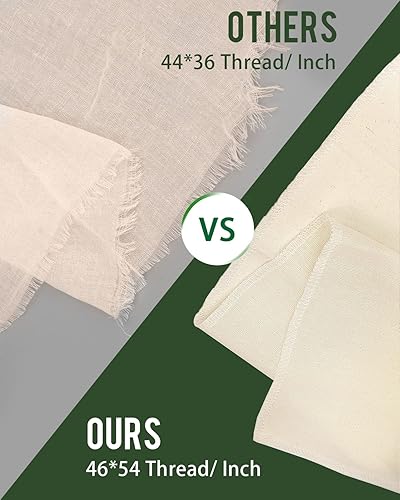 Miniatura 3 de Estopilla para colar grado 100, 9 pies cuadrados (1 yarda) reutilizable con dobladillo, paños de queso 100% algodón sin blanquear para colar,