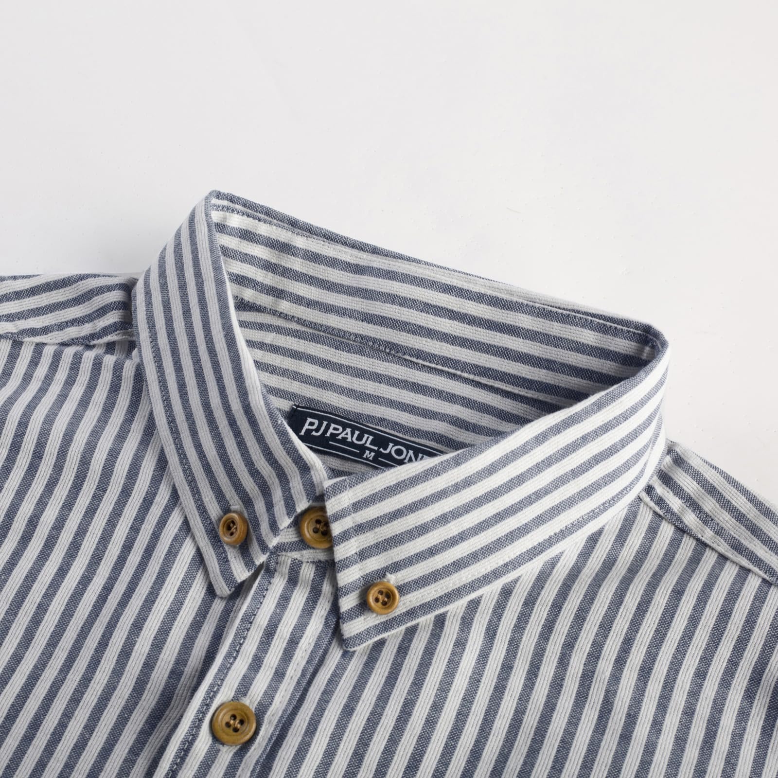 PJ PAUL JONES Herren Casual Button Down Hemd Langarm Freizeithemd Leinen Baumwolle Shirts